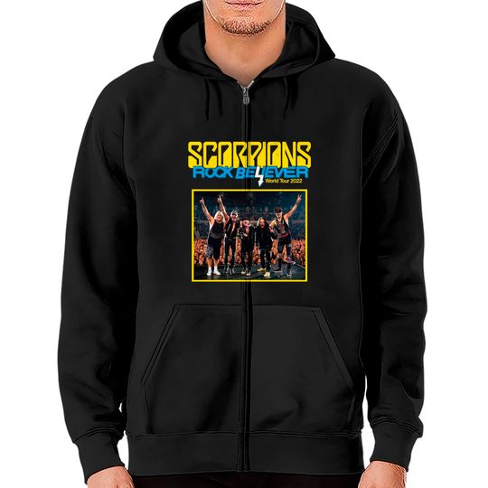 Discover Scorpions Rock Believer World Tour 2022 Shirt, Scorpions Shirt, Concert Tour 2022 Zip Hoodies, Scorpions Band Zip Hoodies