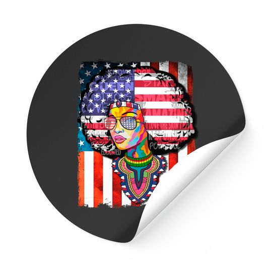 Discover Afro Women Flag - Black History Sticker Stickers