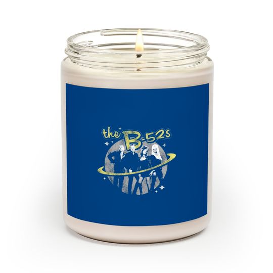 Discover The B-52's Logo and Planet Navy Heather Scented Candles