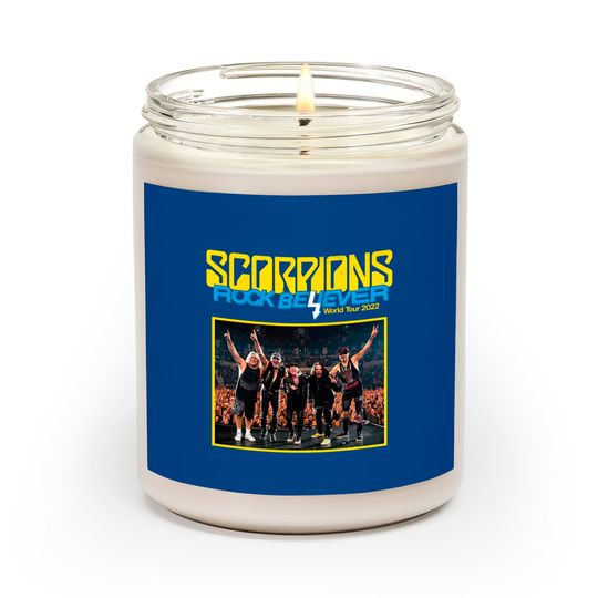 Discover Scorpions Rock Believer World Tour 2022 Scented Candle, Scorpions Scented Candle, Concert Tour 2022 Scented Candles, Scorpions Band Scented Candles