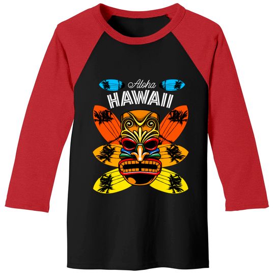 Discover Aloha - Hawaii Tiki And Surfboards Baseball Tees Luau