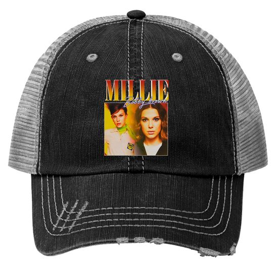 Discover Millie Bobby Brown Trucker Hats Vintage design, Millie Bobby Brown Retro Unisex Trucker Hat