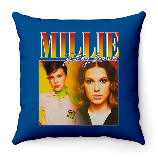 Discover Millie Bobby Brown Throw Pillows Vintage design, Millie Bobby Brown Retro Unisex Throw Pillow