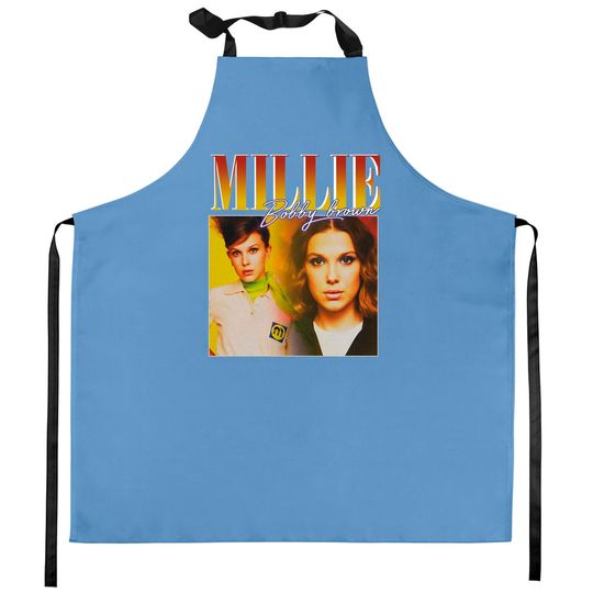 Discover Millie Bobby Brown Kitchen Aprons Vintage design, Millie Bobby Brown Retro Unisex Kitchen Apron