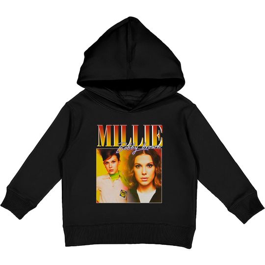 Discover Millie Bobby Brown Kids Pullover Hoodies Vintage design, Millie Bobby Brown Retro Unisex Shirt