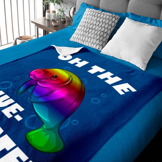 Discover Manatee Oh The Hue Funny - Manatee Oh The Hue - Baby Blankets