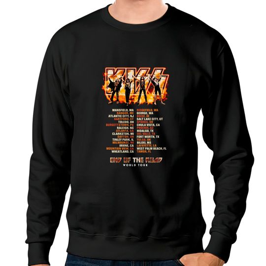 Discover KISS End Of The Road World Tour Tank Tops, Kiss Tour Dates Sweatshirts, Kiss Rock Band Tank Tops