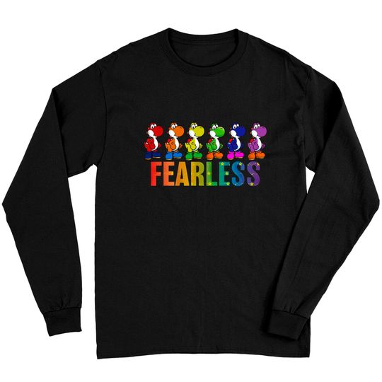 Discover Super Mario Pride Yoshi Fearless Rainbow Line Up Unisex Tee Adult Long Sleeves