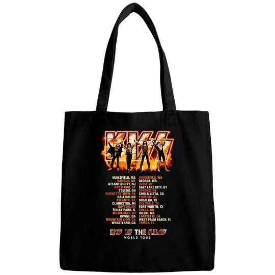 Discover KISS End Of The Road World Tour Tank Tops, Kiss Tour Dates Bags, Kiss Rock Band Tank Tops