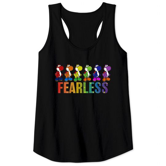 Discover Super Mario Pride Yoshi Fearless Rainbow Line Up Unisex Tee Adult Tank Tops