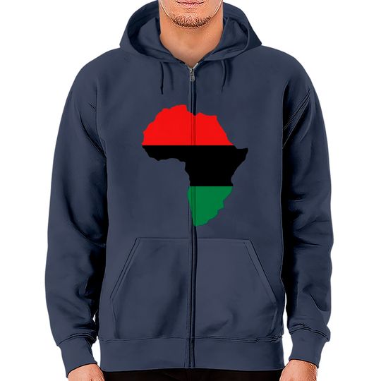 Discover Red, Black & Green Africa Flag Zip Hoodies