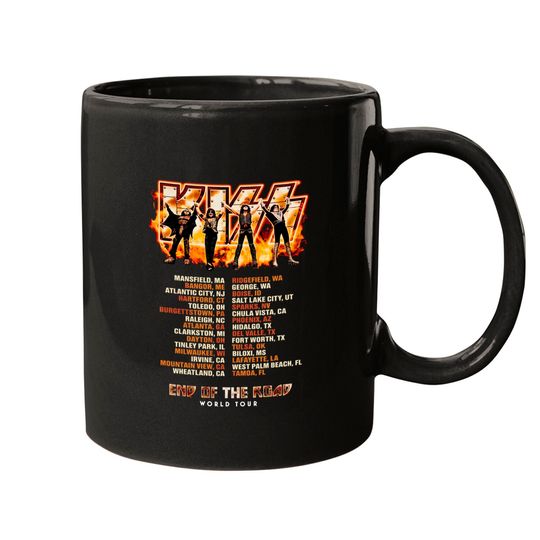 Discover KISS End Of The Road World Tour Tank Tops, Kiss Tour Dates Mugs, Kiss Rock Band Tank Tops