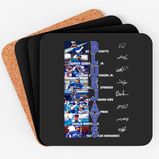 Discover Blue Jays Signatures Unisex Coasters, Blue Jays Lovers Gifts, Blue Jays Fans Coaster