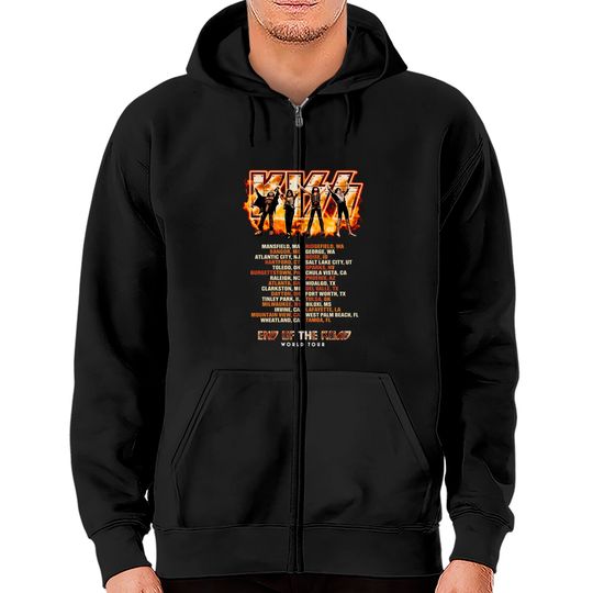 Discover KISS End Of The Road World Tour Tank Tops, Kiss Tour Dates Zip Hoodies, Kiss Rock Band Tank Tops