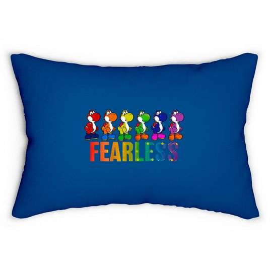 Discover Super Mario Pride Yoshi Fearless Rainbow Line Up Unisex Lumbar Pillow Adult Lumbar Pillows