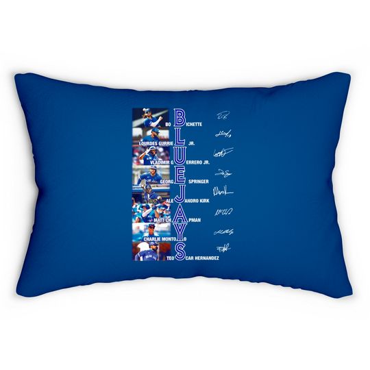 Discover Blue Jays Signatures Unisex Lumbar Pillows, Blue Jays Lovers Gifts, Blue Jays Fans Lumbar Pillow