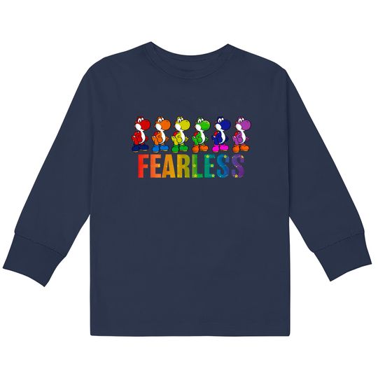 Discover Super Mario Pride Yoshi Fearless Rainbow Line Up Unisex Tee Adult  Kids Long Sleeve T-Shirts
