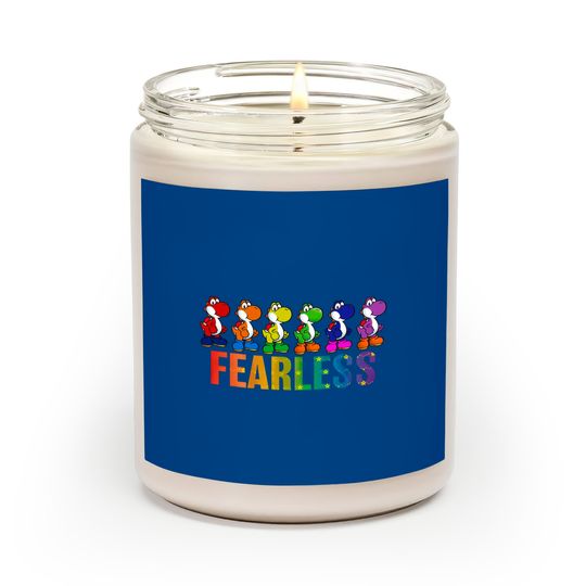 Discover Super Mario Pride Yoshi Fearless Rainbow Line Up Unisex Scented Candle Adult Scented Candles