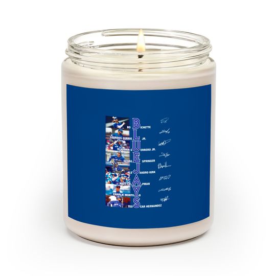 Discover Blue Jays Signatures Unisex Scented Candles, Blue Jays Lovers Gifts, Blue Jays Fans Scented Candle