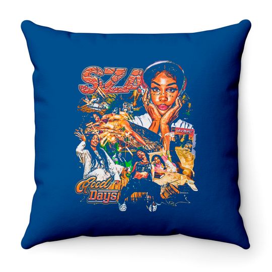 Discover SZA Throw Pillow, SZA Printed Graphic Throw Pillow, Sza Good Days Throw Pillows, RAP Hip-hop Throw Pillows, Vintage Throw Pillow