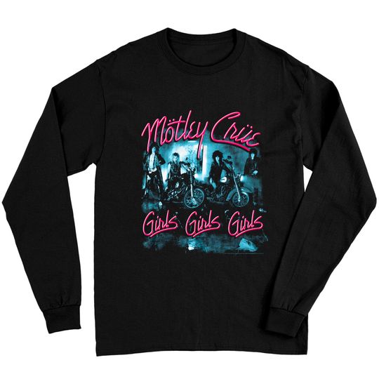 Discover Motley Crue Girls Girls Girls Long Sleeves Album Cover Rock Band Concert Merch, Motley Crue Shirt