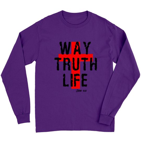 Discover Way Truth Life Christian Cross Long Sleeves