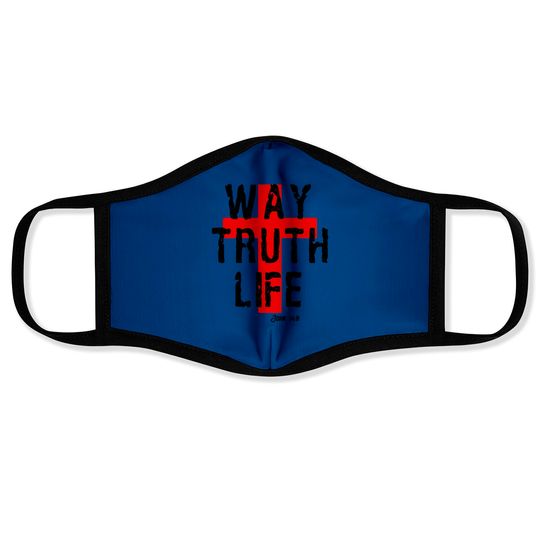 Discover Way Truth Life Christian Cross Face Masks