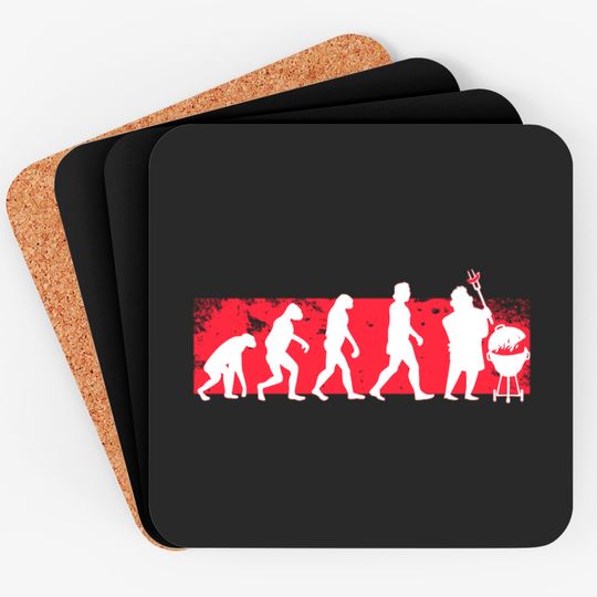 Discover Grill Evolution BBQ Grilling Meat Gift For Dad Coasters