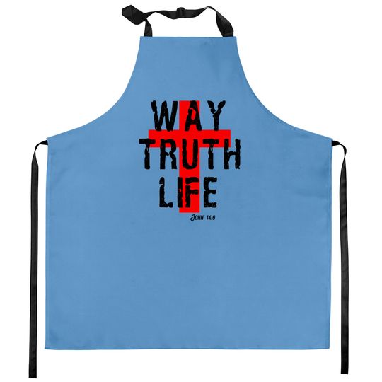 Discover Way Truth Life Christian Cross Kitchen Aprons