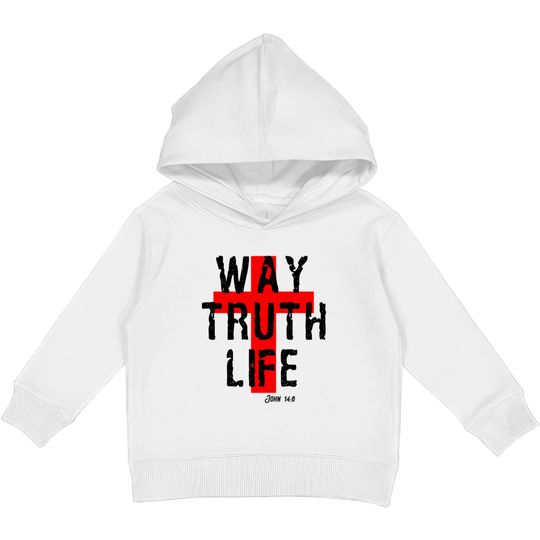 Discover Way Truth Life Christian Cross Kids Pullover Hoodies