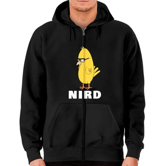 Discover Nird Bird Nerd Funny Nerd Zip Hoodies