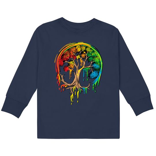 Discover Colorful Tree Life is really good Tree Art  Kids Long Sleeve T-Shirts