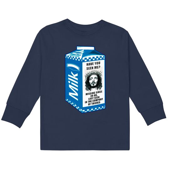 Discover Milk Carton Jesus  Kids Long Sleeve T-Shirts
