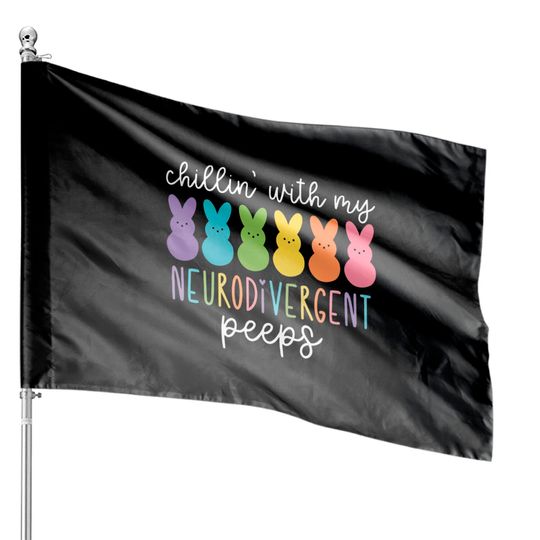 Discover Chillin With My Neurodivergent Peeps House Flags, Special Education House Flag, Autism House Flag, Awareness Day House Flag, Autism Mom House Flag, Autistic House Flag