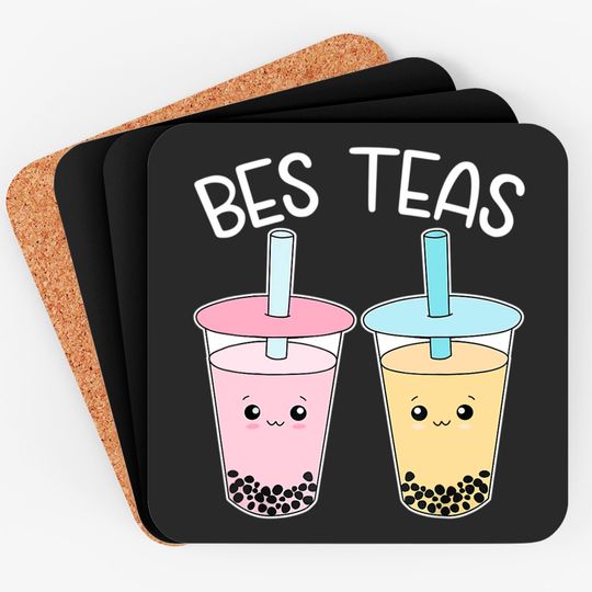 Discover Bes Teas-Besties Bubble-Tea Cute Boba-Best-Friends Coasters