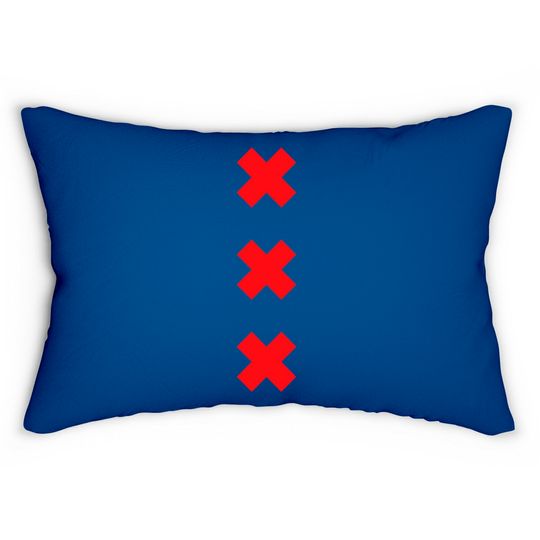 Discover Amsterdam XXX logo Lumbar Pillows