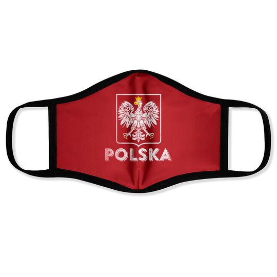 Discover Polska Retro Style Face Mask Poland Face Masks Polish Soccer Face Mask