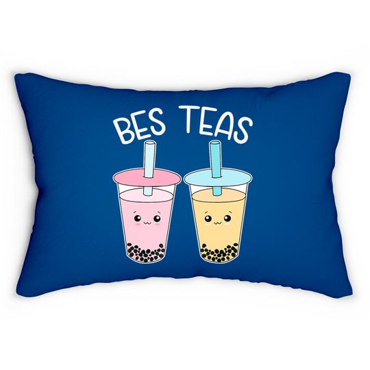 Discover Bes Teas-Besties Bubble-Tea Cute Boba-Best-Friends Lumbar Pillows