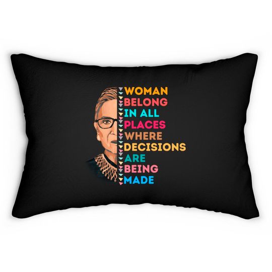 Discover Rbg Women's Rights Ruth Bader Ginsburg Lumbar Pillows