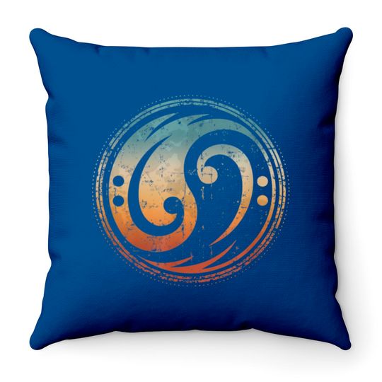 Discover Bass Guitar Clef Yin Yang Vintage Throw Pillows
