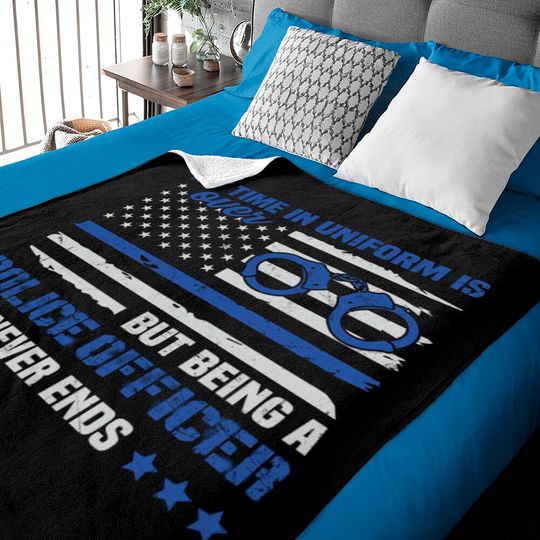 Discover Retired Police Law Enforcement Thin Blue Line Baby Blankets