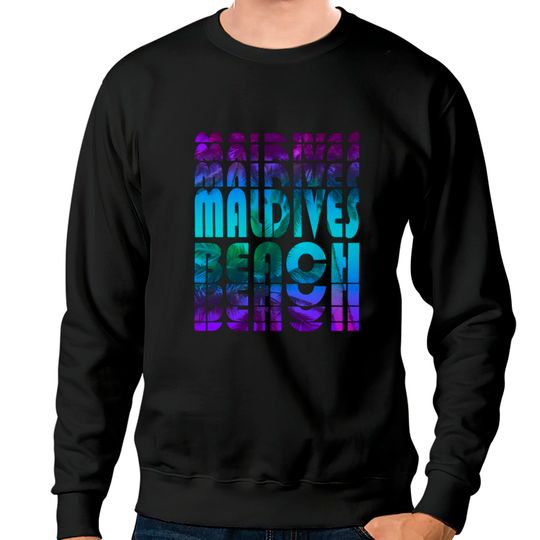 Discover Maldives Beach Palm Tree Design Sweatshirts