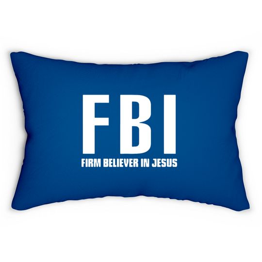 Discover FBI Firm Believer In Jesus patriotic police Lumbar Pillows