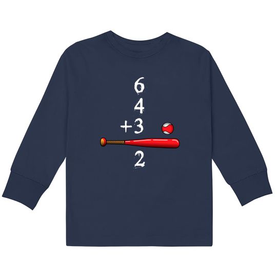 Discover 6 4 3 2 Double Play Baseball T Shirt  Kids Long Sleeve T-Shirts