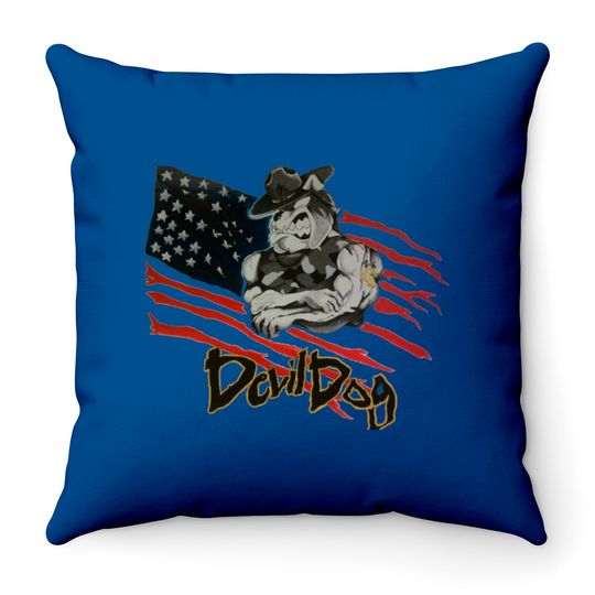 Discover Devil Dog Throw Pillows