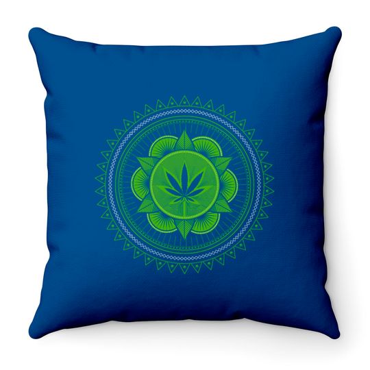 Discover Marijuana Smoker Mandala Weed Smoking Throw Pillows