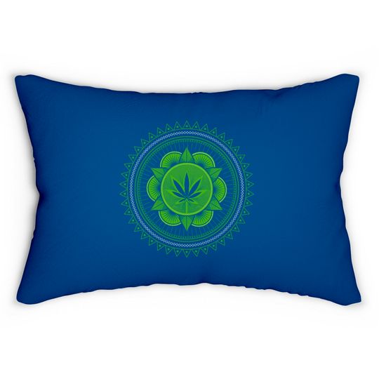 Discover Marijuana Smoker Mandala Weed Smoking Lumbar Pillows