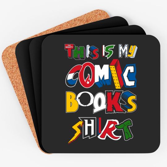 Discover This is My Comic Books Coaster - Vintage comic book logos - funny quote - Comic Books - Coasters