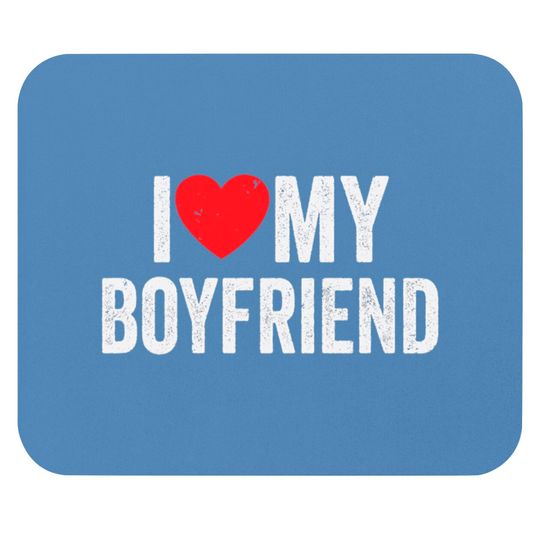 Discover I Red Heart My Boyfriend BF I Love My Boyfriend Mouse Pads
