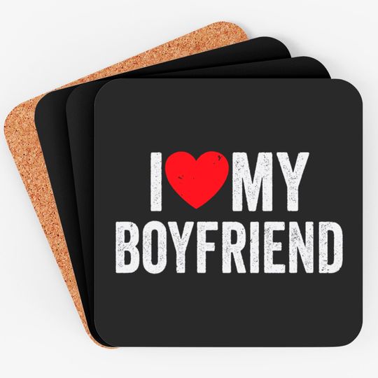Discover I Red Heart My Boyfriend BF I Love My Boyfriend Coasters